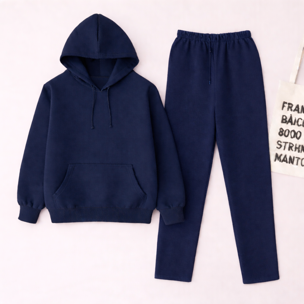 Navy Blue Hoodie & Navy Blue Flapper Trouser
