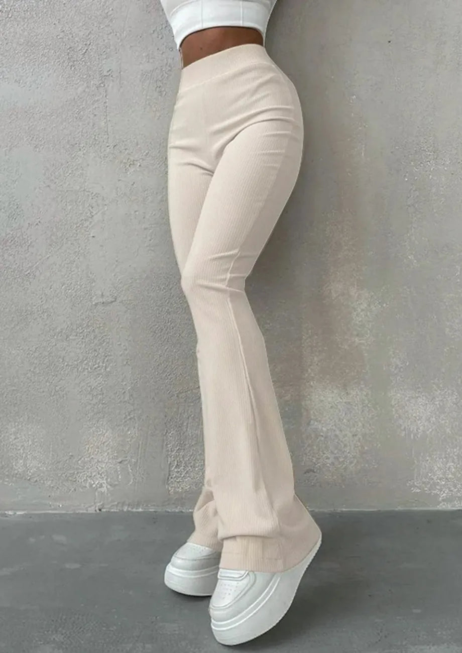 Fashion Solid Women Bell-Bottom Pants