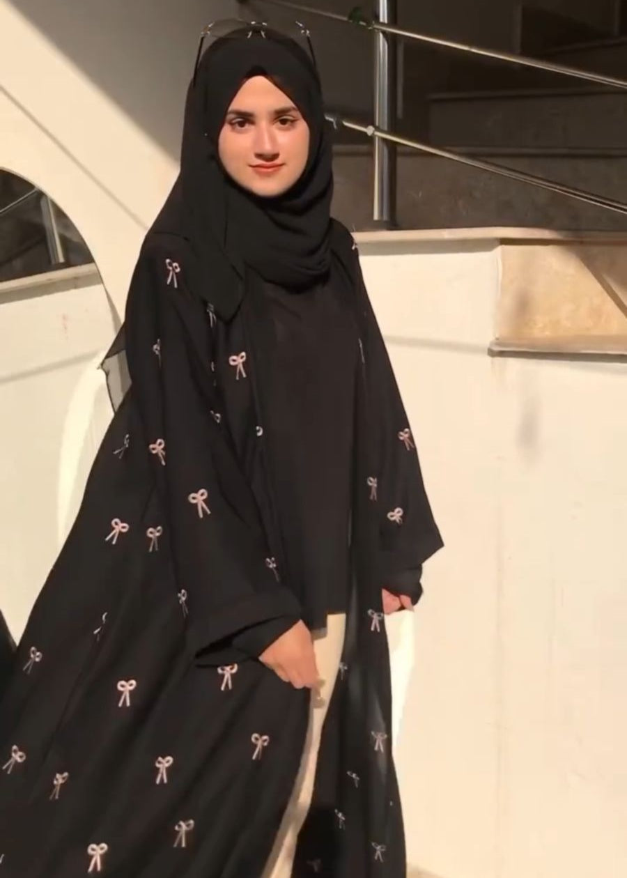 Bow Embroidery Abaya I Timeless Elegance by Joylo