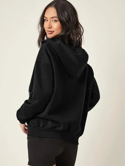 Black Zipper Hoodie