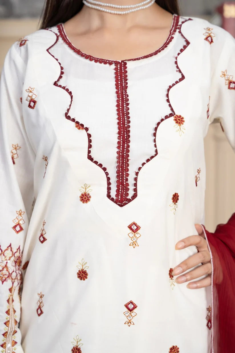 Riwaayat Rouge – Embroidered 3PC Festive Set