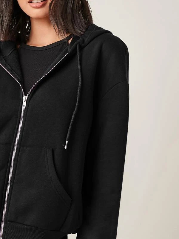 Black Zipper Hoodie