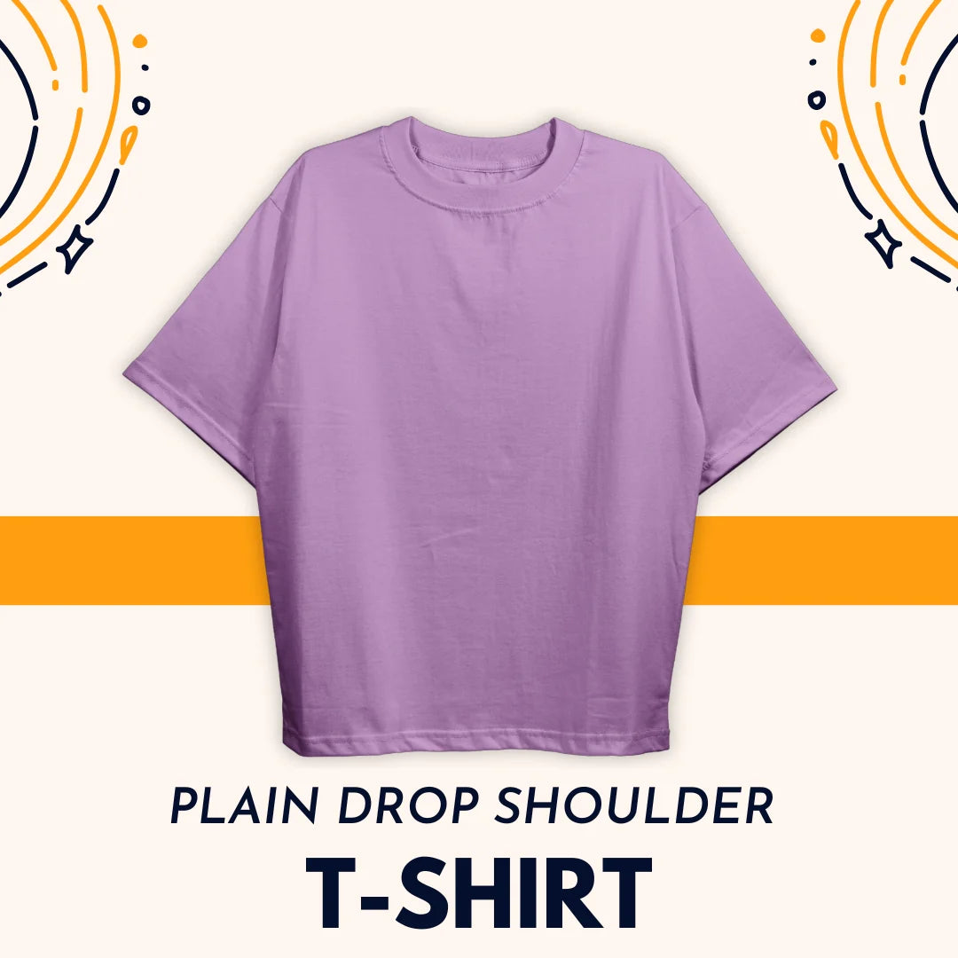 Plain Purple Drop Shoulder Tee Shirt
