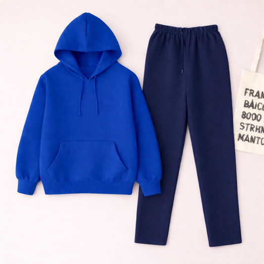 Royal Blue Hoodie & Navy Blue Flapper Trouser