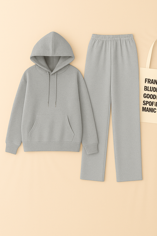 Gray Hoodie & Grey Flapper Trouser Set