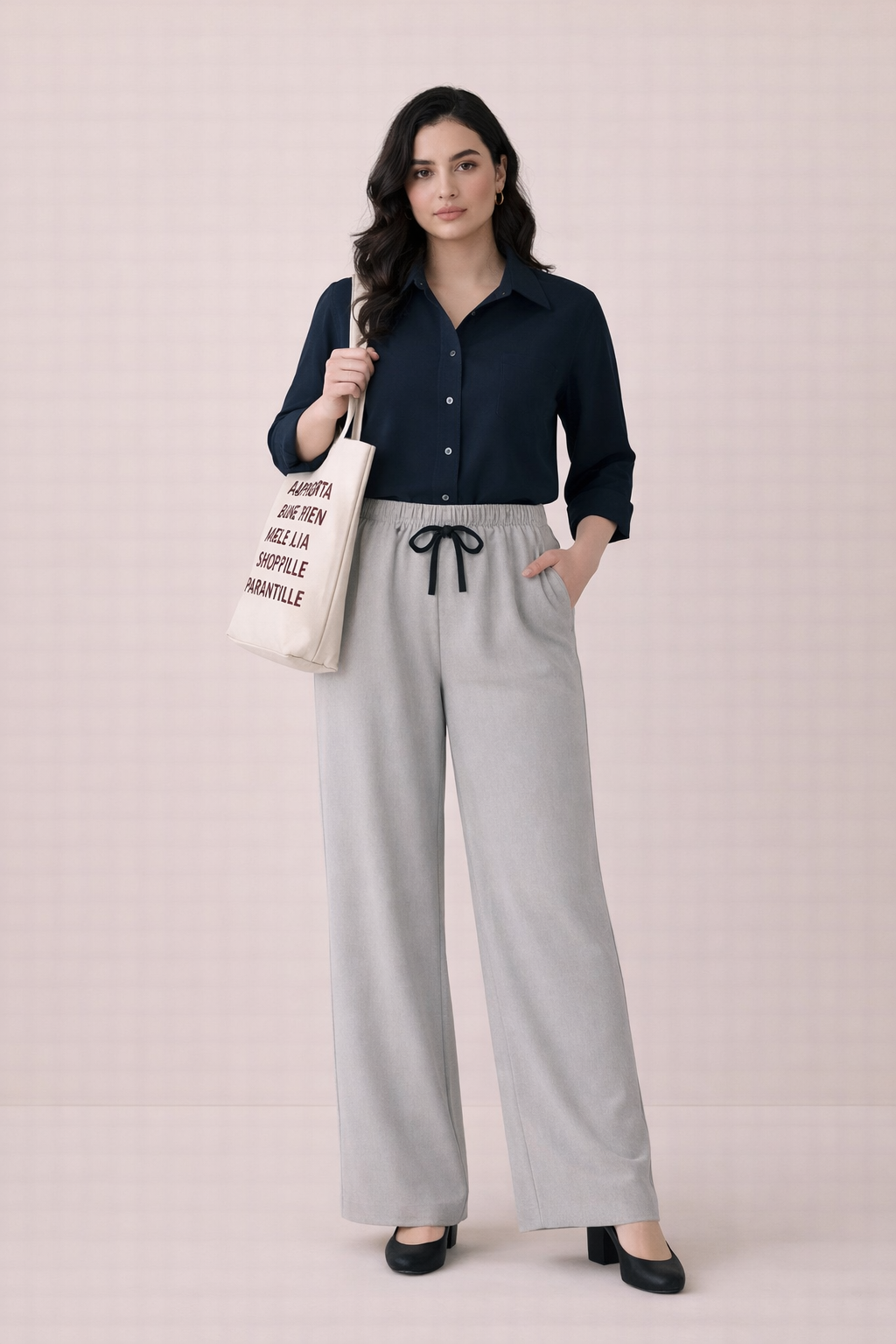 Navy Shirt & Gray Pant Set