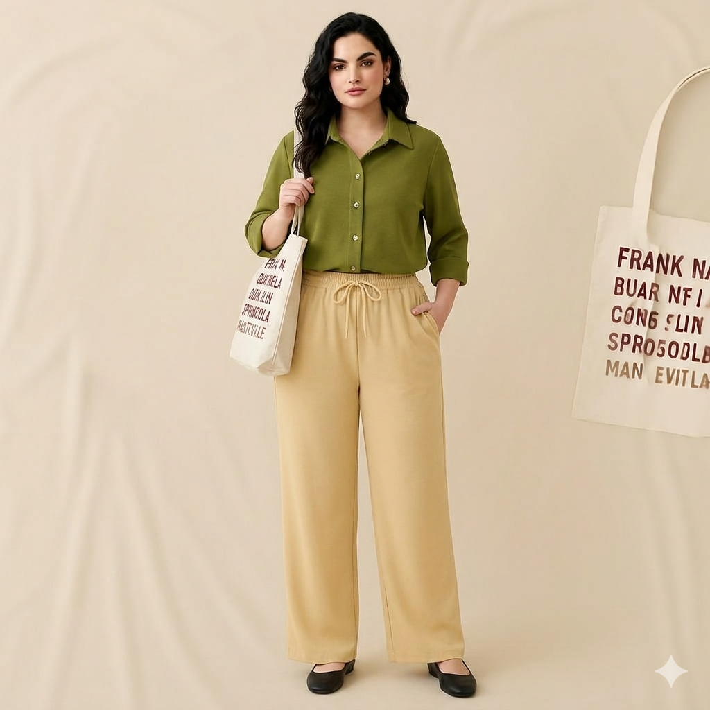 Olive Shirt & Beige Pant Set