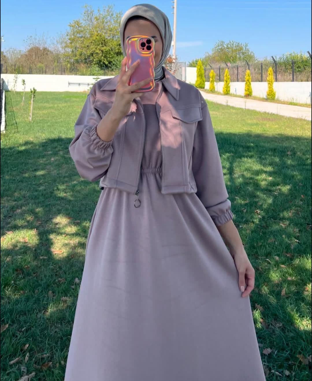 2PC Long Frock With Upper Fleece Jacket