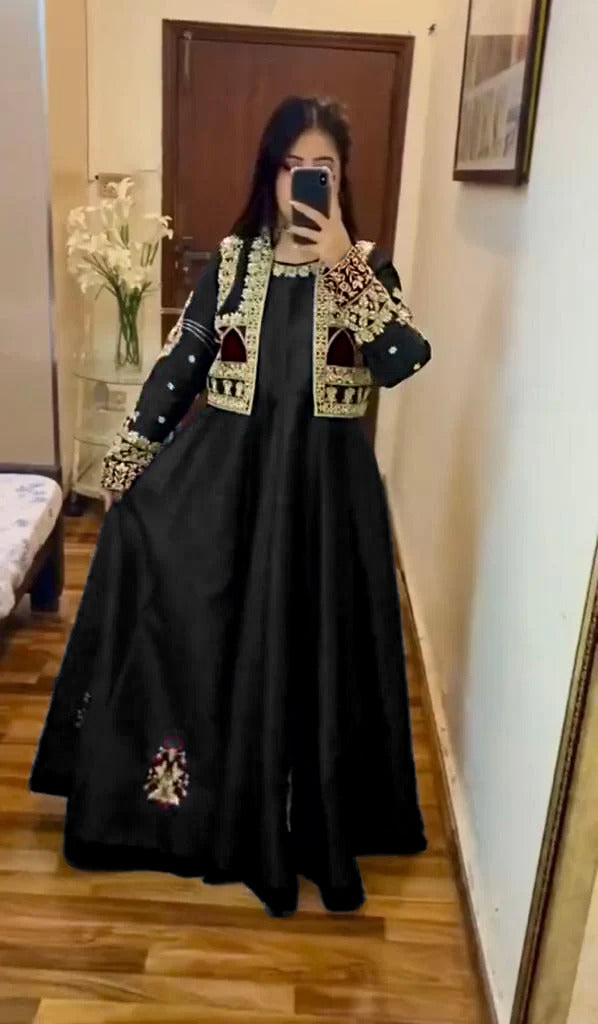 Royal Nug Stone Embroidered Maxi Set