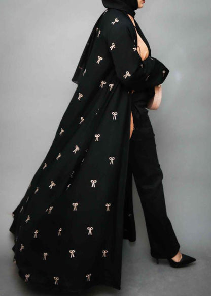 Bow Embroidery Abaya I Timeless Elegance by Joylo