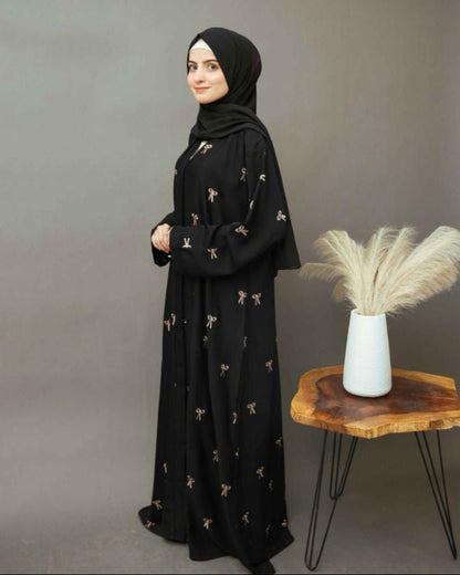 Bow Embroidery Abaya I Timeless Elegance by Joylo