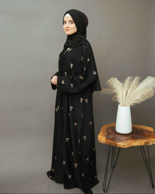 Bow Embroidery Abaya I Timeless Elegance by Joylo