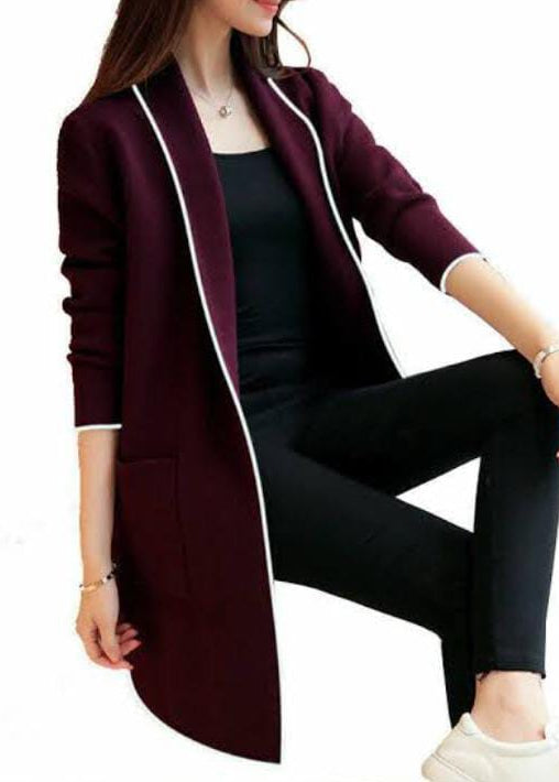 Women’s Lapel Casual Long Fleece Coat