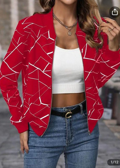 Cross Lining Zipper Jacket