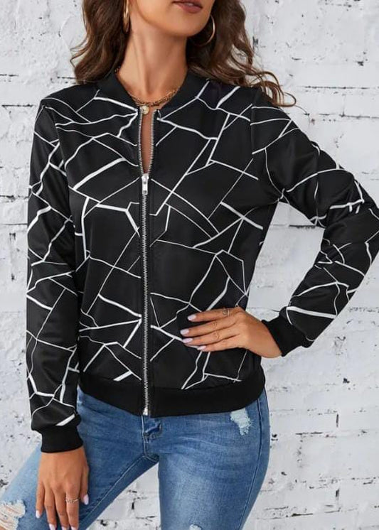 Cross Lining Zipper Jacket