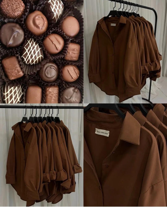 Dark brown button down shirt