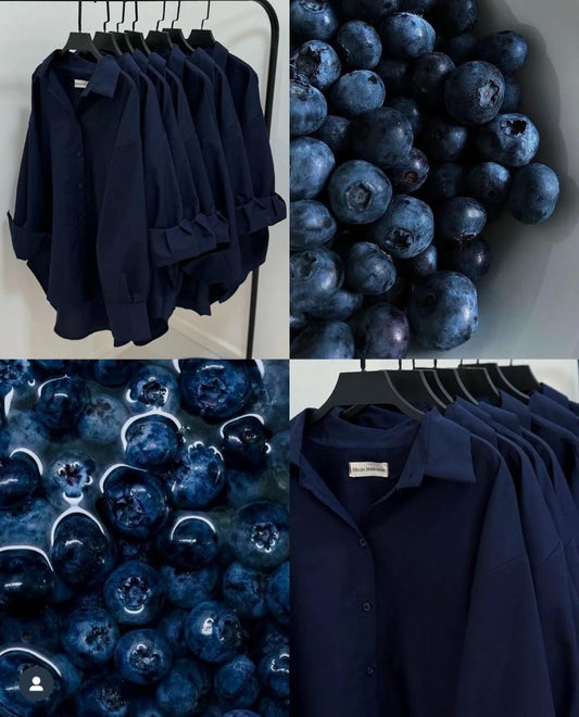 Navy blue button down shirt