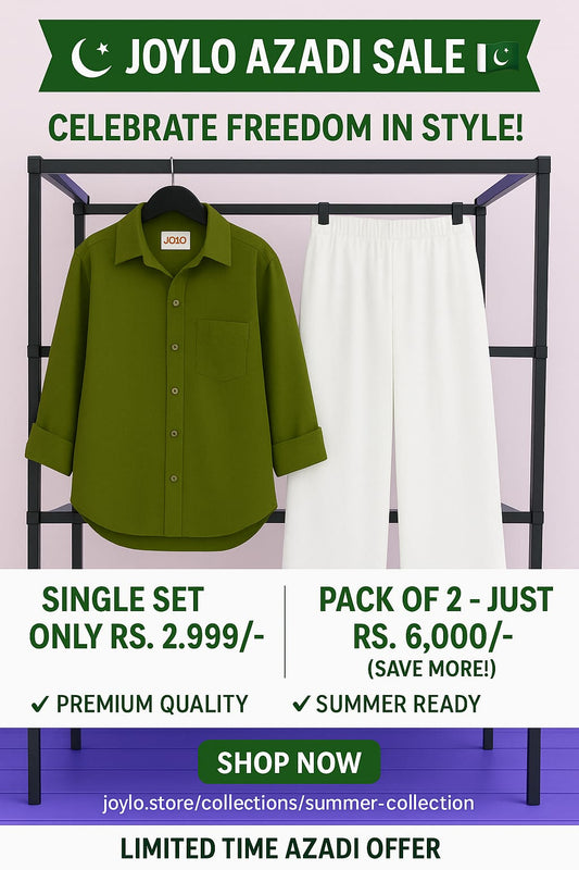 Olive Shirt & White Pant Set
