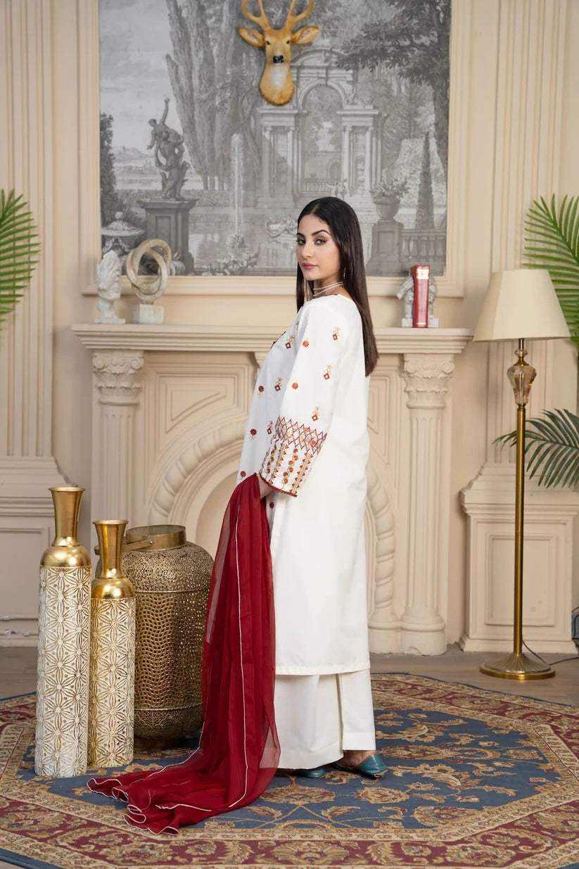 Riwaayat Rouge – Embroidered 3PC Festive Set