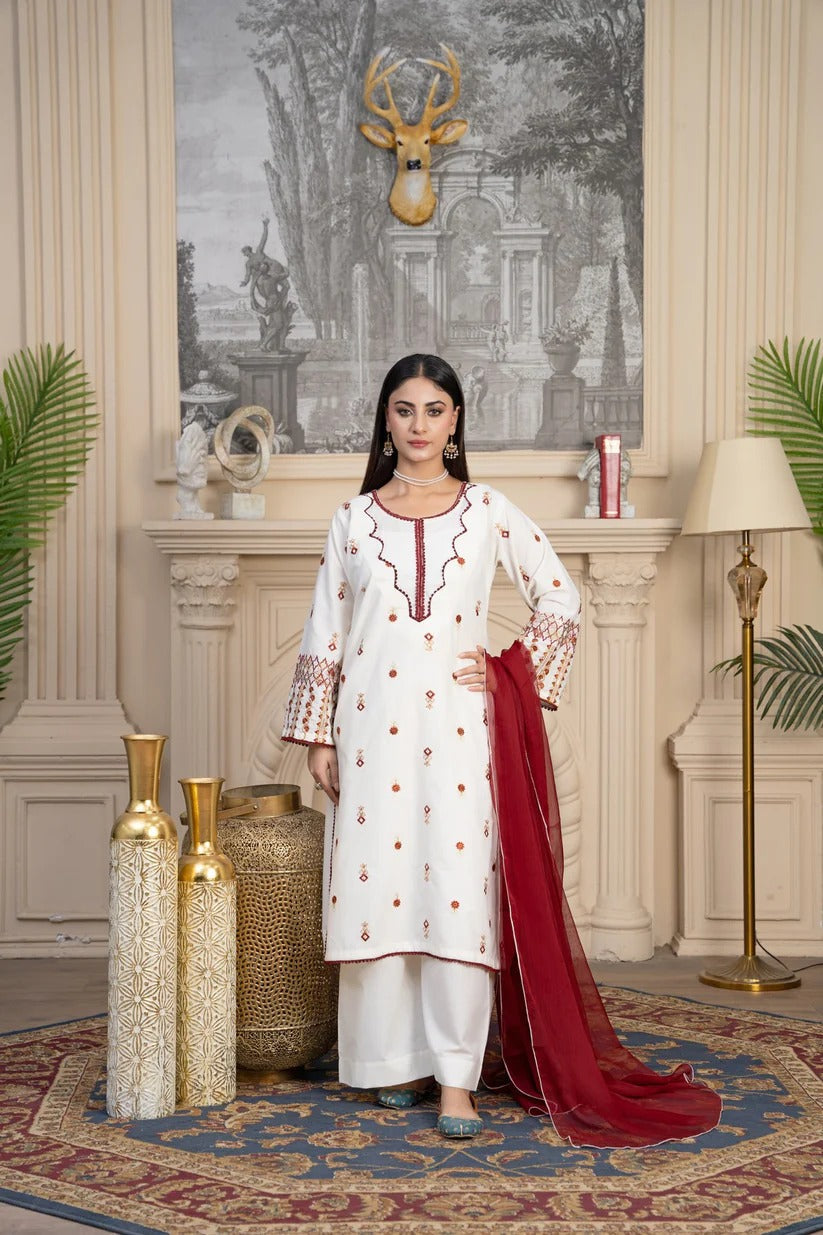 Riwaayat Rouge – Embroidered 3PC Festive Set