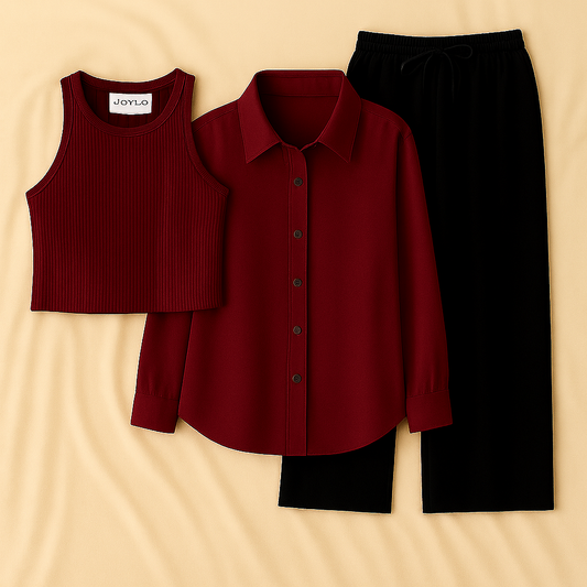 Mahron Shirt + Mahron Inner + Black Trouser