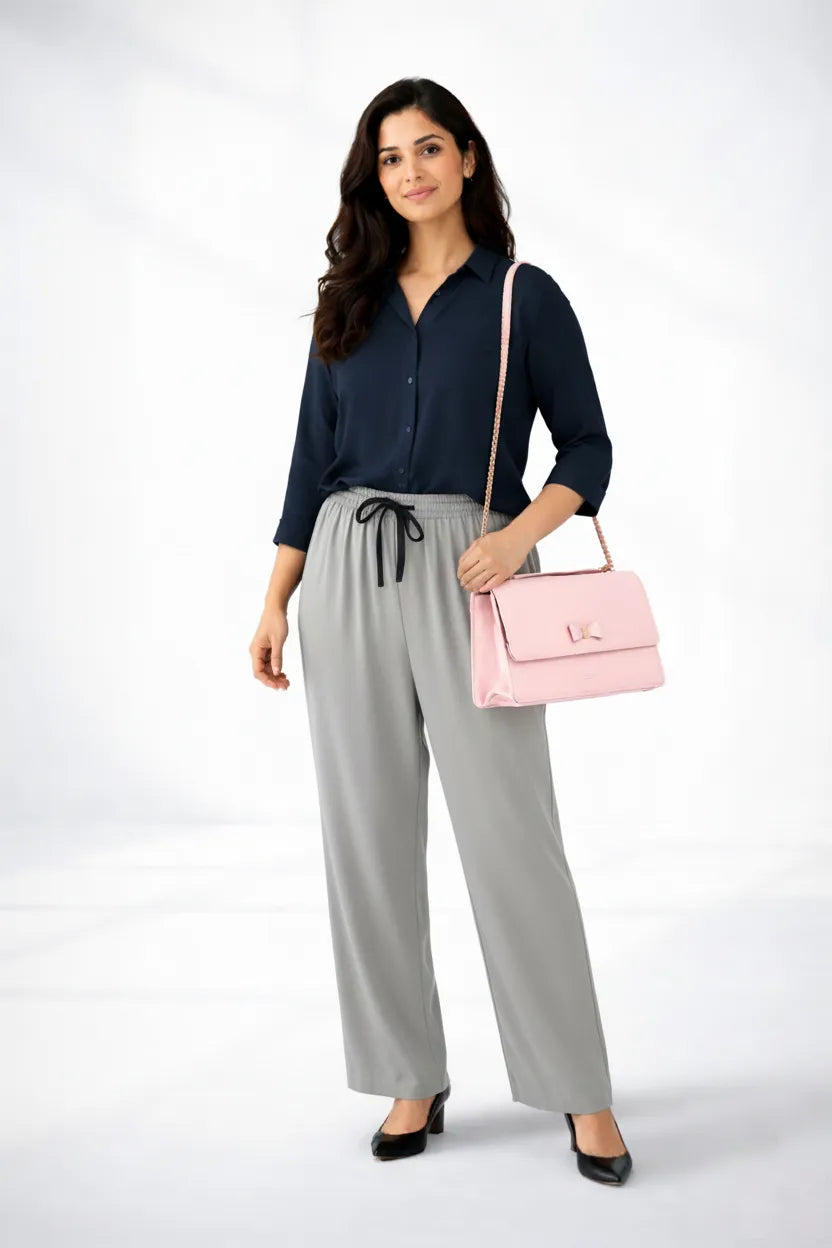 Navy Shirt & Gray Pant Set