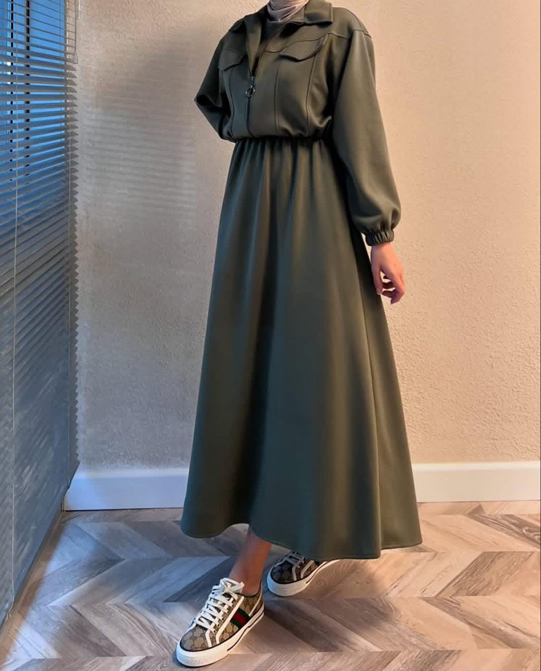 2PC Long Frock With Upper Fleece Jacket