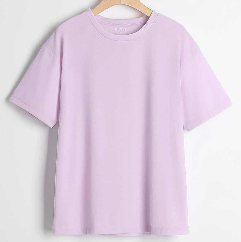 Classic Comfort - Lilac Purple Half Sleeve T-Shirt