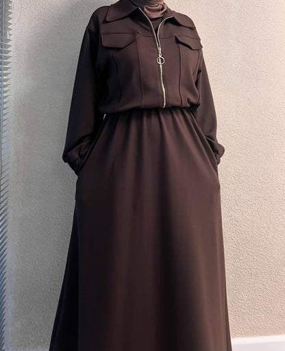 2PC Long Frock With Upper Fleece Jacket