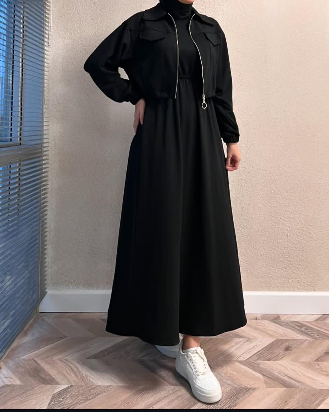 2PC Long Frock With Upper Fleece Jacket